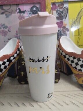 Kate Spade New York "Miss to Mrs" 16-ounce insulated travel mug, NWOT